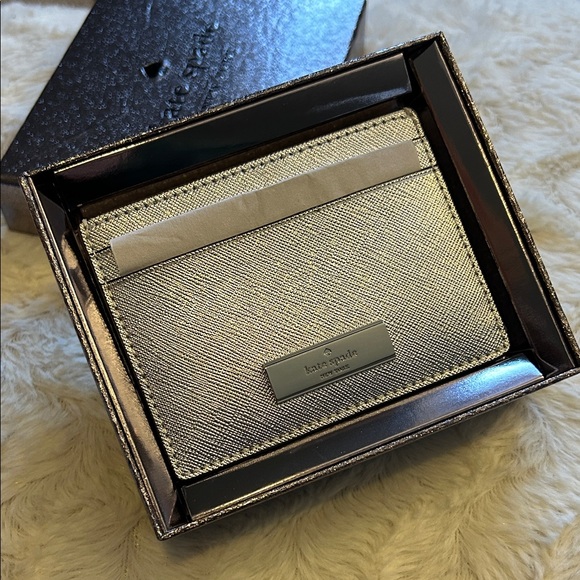 kate spade Handbags - Kate Spade Metallic Kenzie Glitter  Lunar Light cardholder wallet